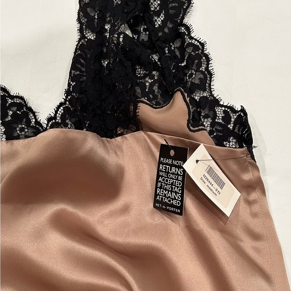 NWT NYC Cami silk charmeuseBlack lace sheer trim Sz M - Picture 6 of 11